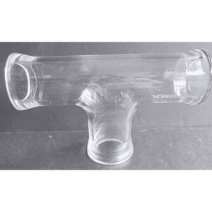 Vintage Pyrex Double Tough Glass T-Joint Pipe Fitting Industrial USA 7.5 Inch